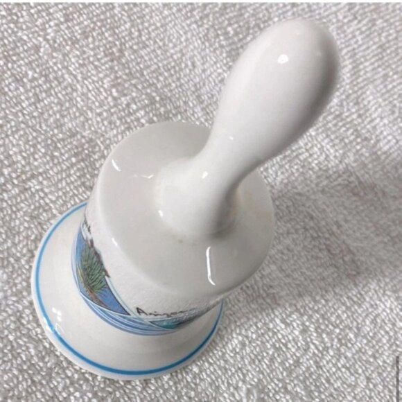 Vintage White  Blue Arizona Ceramic Souvenir Bell - Picture 11 of 14